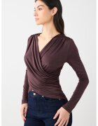JIMMY KEY Bluzaslim-fit cu model drapat - Maro inchis