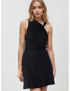 JIMMY KEY Fusta mini dreapta cu terminatie cu volane - Negru
