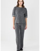 JIMMY KEY Pantaloni cu croiala dreapta si model herringbone - Negru/Gri inchis melange