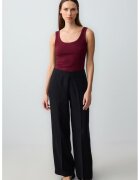 JIMMY KEY Pantaloni din in cu croiala ampla - Negru