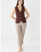 JIMMY KEY Pantaloni drepti cu talie inalta - Bej deschis