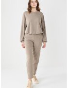 JIMMY KEY Pantaloni drepti texturati Mink - Bej melange