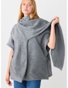 JIMMY KEY Poncho cu desin petrecut - Gri deschis melange