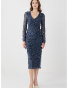 JIMMY KEY Rochie cambrata cu buline - Alb/Albastru inchis