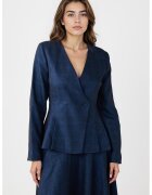 JIMMY KEY Sacou cu peplum si nasture - Bleumarin