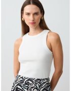 JIMMY KEY Top uni cu decolteu la baza gatului - Alb optic