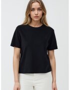 JIMMY KEY Tricou din bumbac cu decolteu la baza gatului - Negru