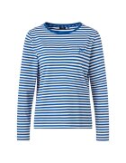 Joop! Bluza in dungi cu logo brodat - Alb/Albastru royal
