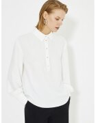 Just Like You Bluza uni cu fenta cu nasturi - Alb optic