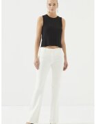 Just Like You Pantaloni bootcut cu talie medie - Alb optic