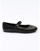 Karl Lagerfeld Balerini Mary Jane din piele cu aplicatie logo metalica - Negru