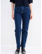 Karl Lagerfeld Jeans Blugi drepti cu talie inalta - Albastru inchis