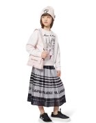KARL LAGERFELD KIDS Bluza de trening cu imprimeu grafic si decolteu la baza gatului - Roz pal