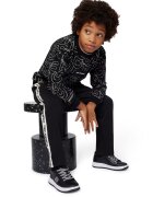 KARL LAGERFELD KIDS Pantaloni din amestec de bumbac cu logo - Alb fildes/Negru