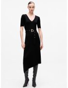 Karl Lagerfeld Rochie asimetrica si tricotata fin - Negru