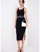 Karl Lagerfeld Rochie midi cu accente contrastante - Alb/Negru