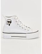 Karl Lagerfeld Tenisi mid-high cu detalii logo - Alb/Negru