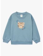 KOTON Bluza de bumbac cu imprimeu - Albastru petrol