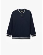 KOTON Bluza de trening cu guler baseball - Alb/Bleumarin