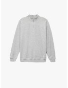 KOTON Bluza de trening de bumbac cu fermoar scurt - Gri deschis melange