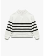 KOTON Bluza de trening supradimensionata cu fermoar scurt - Alb/Negru