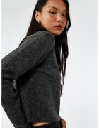 KOTON Cardigan crop cu nasturi - Gri inchis melange