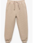 KOTON Pantaloni striati de trening cu talie ajustabila - Maro nisip