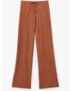 KOTON Pantaloni texturati cu snur - Maro scortisoara