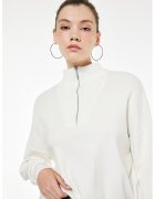 KOTON Pulover regular-fit cu fermoar - Alb