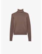 KOTON Pulover uni cu guler inalt - Maro taupe