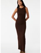 KOTON Rochie cambrata cu aspect texturat - Maro inchis