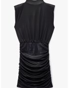 KOTON Rochie cu aspect lucios si volane - Negru