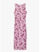 KOTON Rochie midi cu model - Roz pastel/Roz fandango