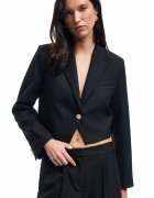 KOTON Sacou crop cu un nasture - Negru