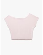KOTON Top crop cu decolteu pe un umar - Roz pal