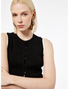 KOTON Top slim fit cu nasturi - Negru stins