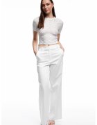 KOTON Tricou crop texturat - Alb optic