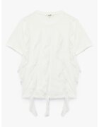 KOTON Tricou din bumbac cu garnituri cu volane - Alb