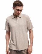 KOTON Tricou polo cu model texturat - Bej