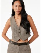 KOTON Vesta crop cu nasturi - Maro camel