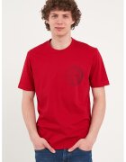 KVL by KENVELO Tricou cu decolteu la baza gatului si imprimeu grafic - Rosu/Negru