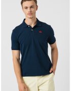 La Martina Tricou polo din bumbac si material pique - Bleumarin