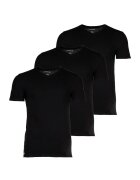 Lacoste Set de tricouri slim fit cu decolteu in V - 3 piese - Negru