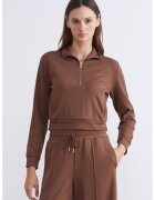 LC WAIKIKI Bluza crop de trening cu fenta scurta cu fermoar - Maro scortisoara