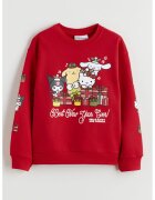 LC WAIKIKI Bluza de trening cu croiala lejera si imprimeu Hello Kitty si Friends - Rosu/Alb/Galben