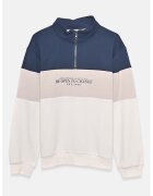 LC WAIKIKI Bluza de trening cu guler si fermoar scurt - Alb/Bleumarin