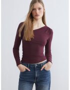 LC WAIKIKI Bluza slim-fit cu decolteu asimetric - Violet pruna