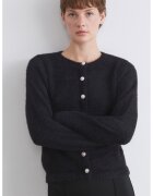 LC WAIKIKI Cardigan pufos cu nasturi tip bijuterie - Negru