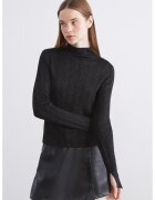 LC WAIKIKI Pulover slim fit cu guler scurt - Negru
