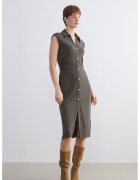 LC WAIKIKI Rochie fara maneci cu nasturi - Kaki